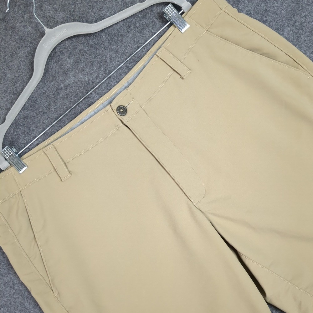 Under Armour Mens HeatGear Match Play Golf Shorts Khaki Tan Loose Fit Size 40
